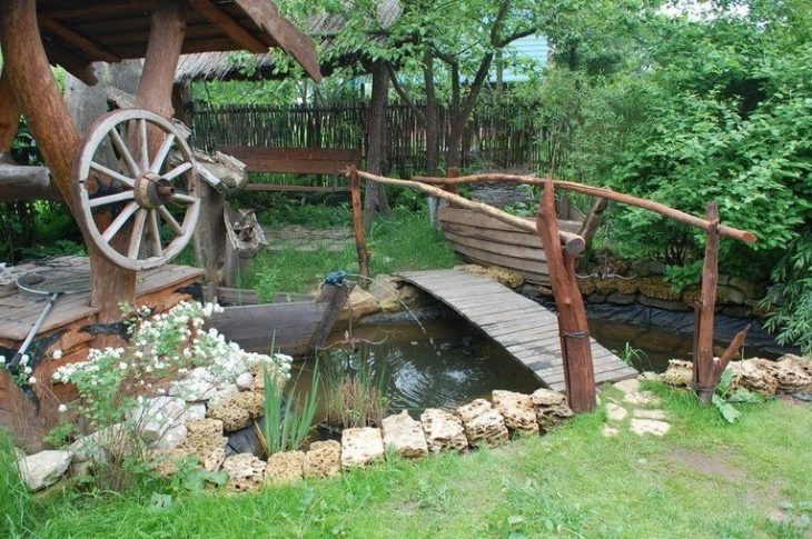 оформление дачного участка из подручных материалов фото